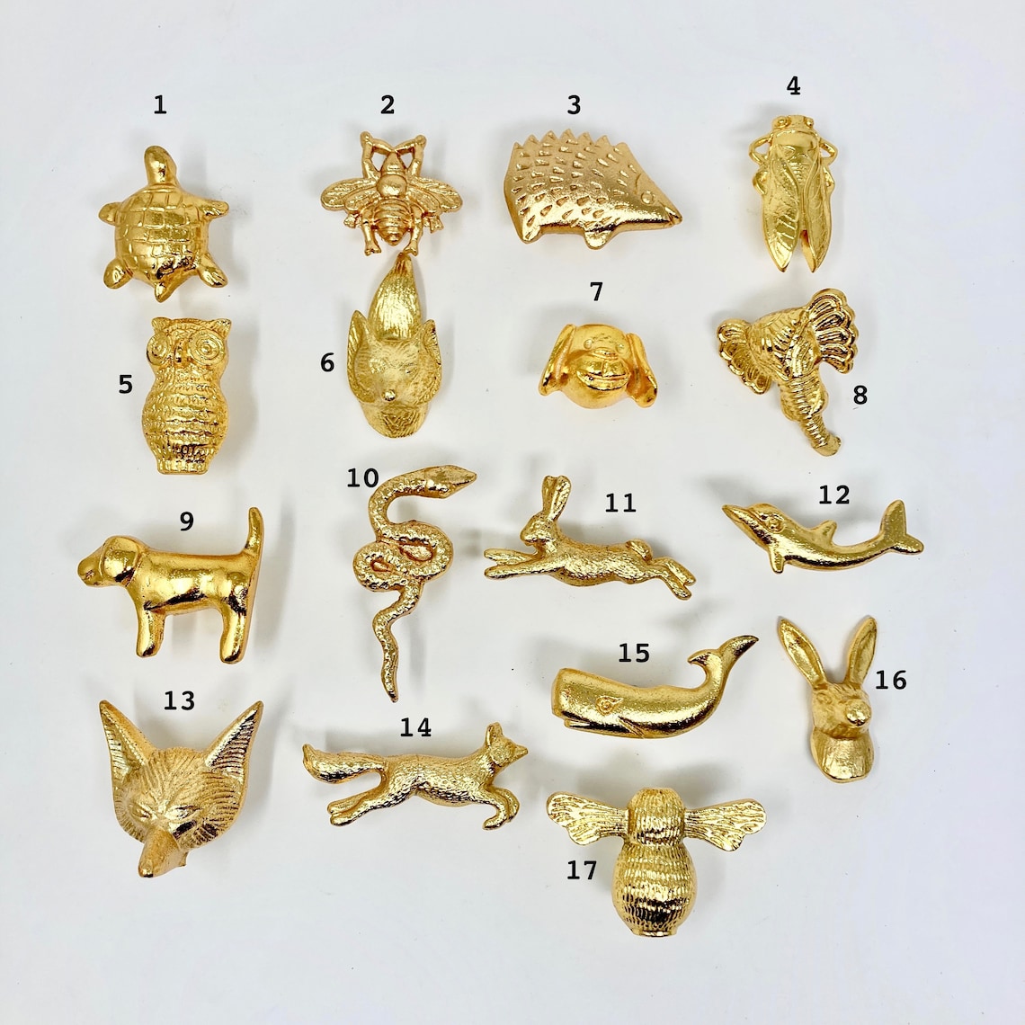 Bright Gold Animal Drawer Knobs Dresser Chest of Etsy