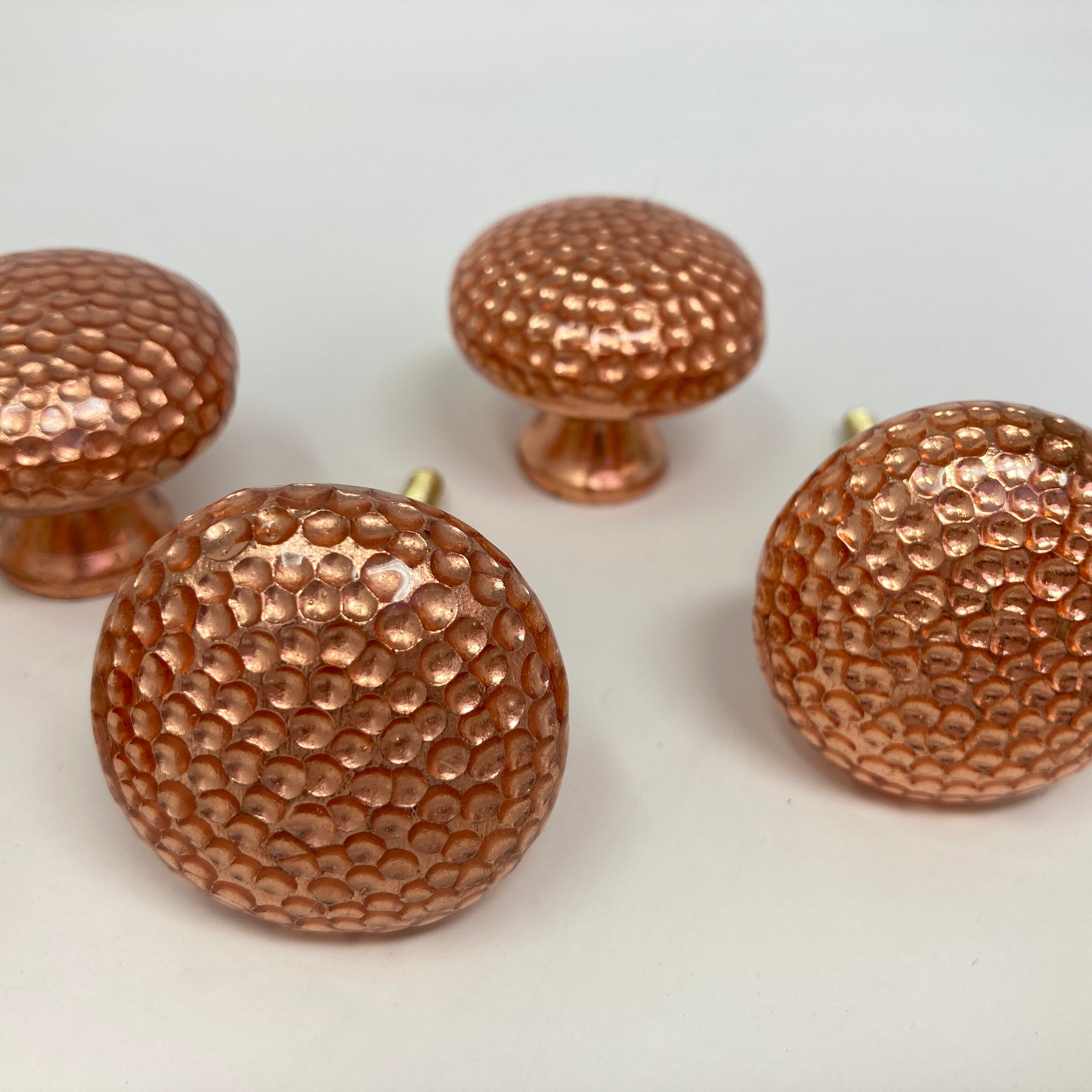 Pure Copper Handmade Hammered Round Knob sets 6 8 10 Etsy