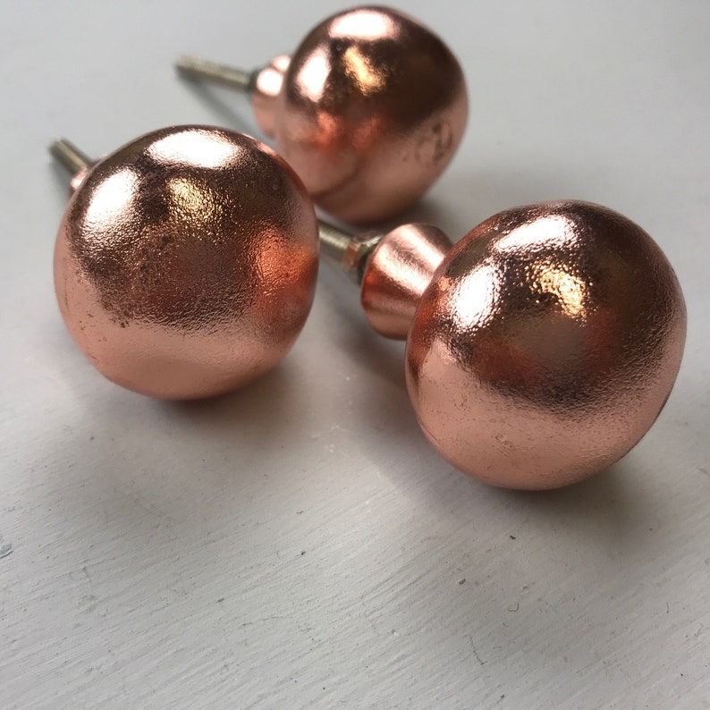1 x Rose Gold Metal Round Knob Drawer Pull Door Knob Metal Etsy