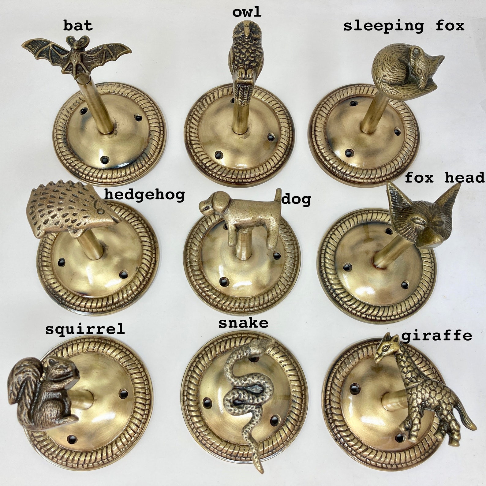Animal Hook ** | Curtain Hold Back | Curtain Tie Back | Jewellery Hook | Antique Brass | Iron |