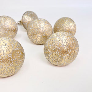Moroccan Gold & Grey Round Drawer Knob Cupboard Pull Drawer Brass Etched Drawer Knob Brass Bohemian Drawer Knob
