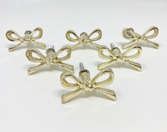 BRASS GOLD Bow Tie | Iron | Gold | Metal Knob | Bedroom Cabinet | Drawer Pull - Knob Home decor drawer pull