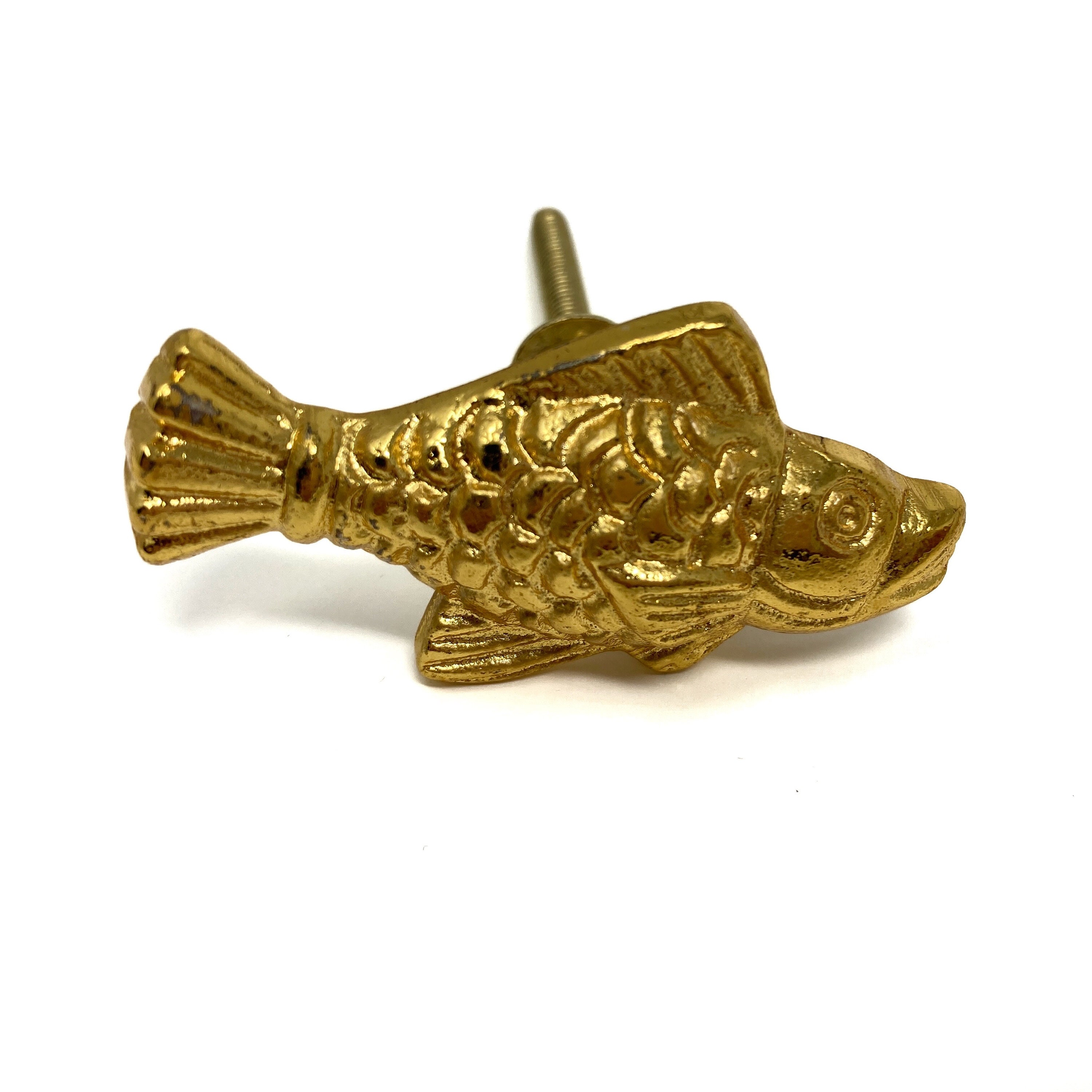 1 x Gold Fish Knob Seaside Bathroom Knob Drawer Pull Door Etsy