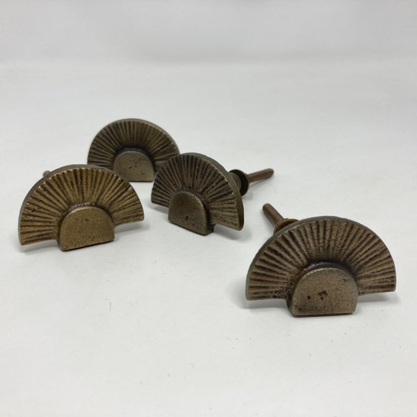 Art Deco Fan Knob Antique Brass Iron Knob, Kitchen Knob, Vintage Fan Knob Cabinet Pull  Dresser Knob, Decorative Knob, Cabinet Hardware