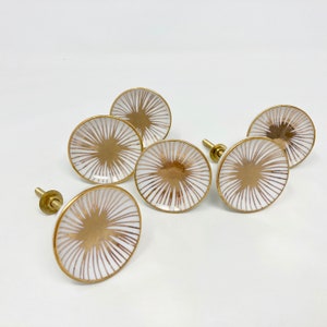 Hand Painted Ceramic White & Gold Drawer Pull, Drawer Knobs Cabinet Knobs and Pulls Unique Decorative