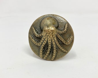 Octopus Knob in Antique Bronze Marine Sealife Bathroom - Drawer Pull Door Pull
