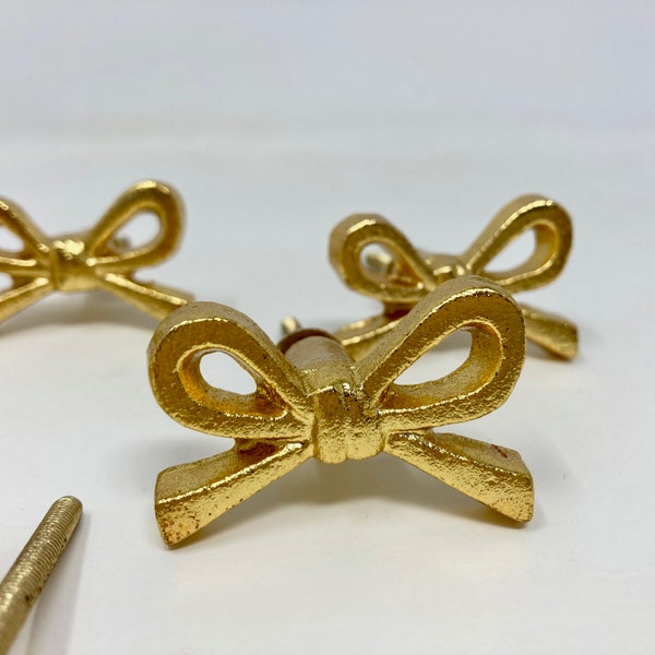Gold Bow Knobs Etsy
