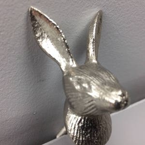 SILVER Hare Rabbit Bunny Drawer Door Pull Knob Animal Handle Kitchen Cupboard Home image 5