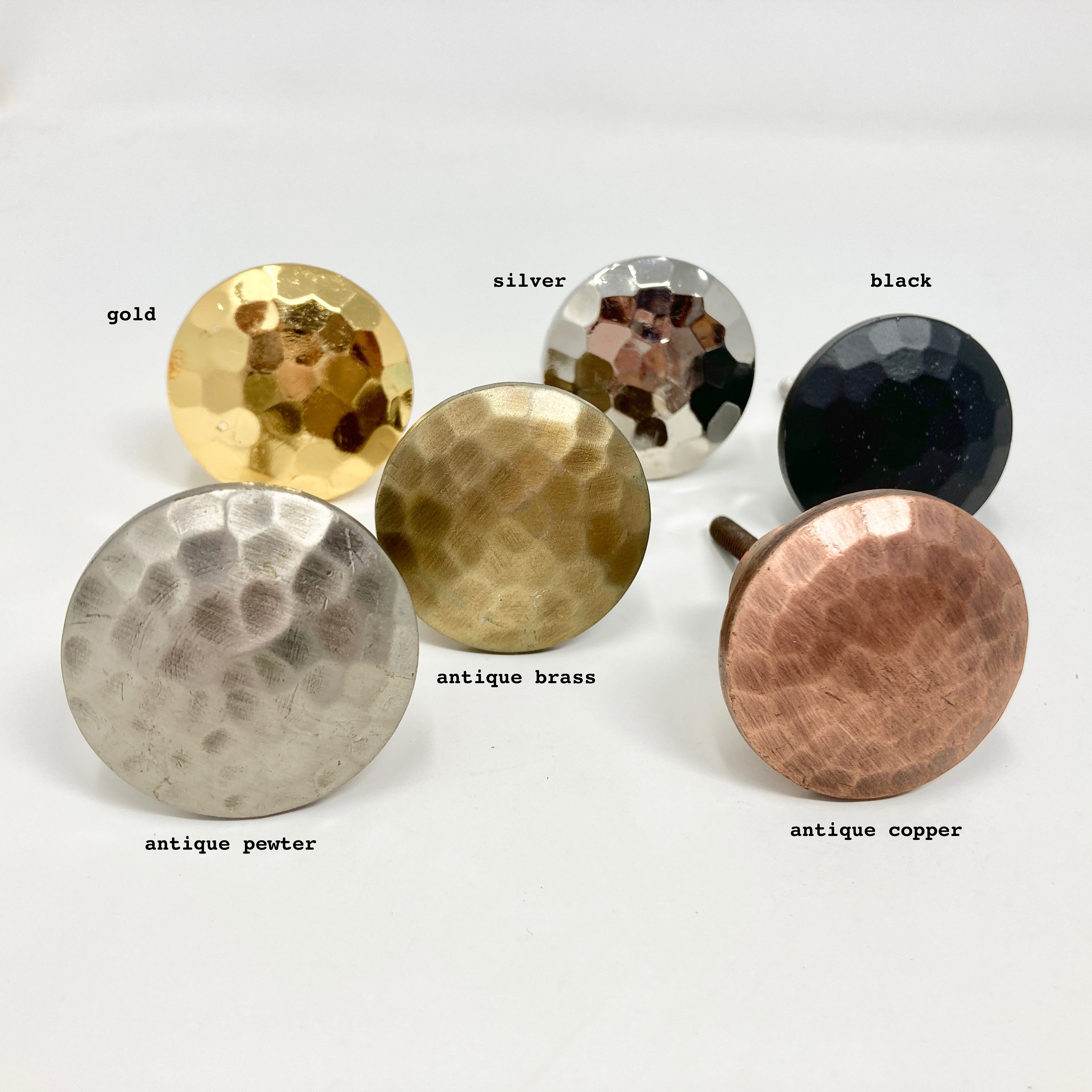 Gehämmerter antiker Knauf Zinn Kupfer Messing Gold Schwarz Silber Wohnkultur Schubladenknauf
