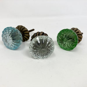 Vintage Victorian Style Glass Knob in Green with Antique Bronze Collar Home decor drawer pull Bedroom Cabinet image 10
