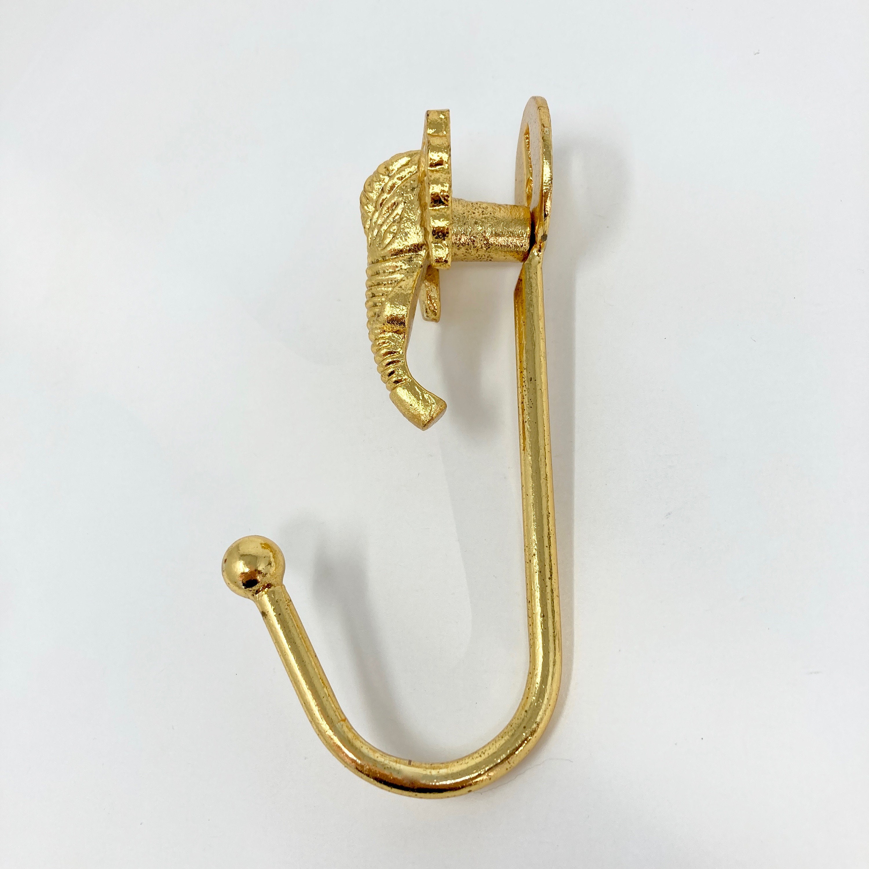 Bright Gold Iron Wall Hooks Handmade Metal Animal Hooks Tie-backs 