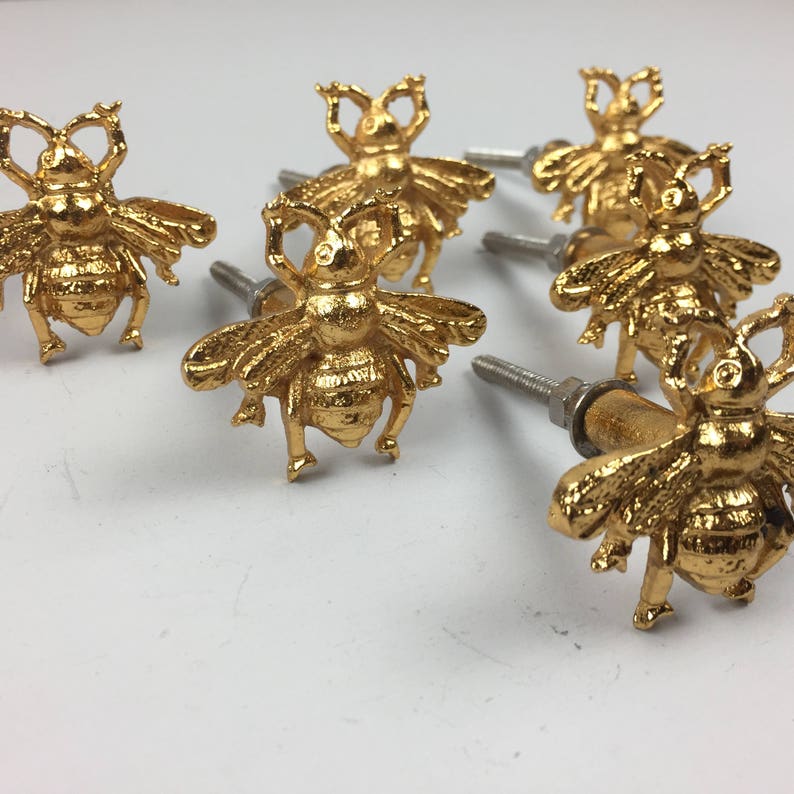 12 x Golden Bee Metal Door Knobs Knob Home Decor Drawer Pull