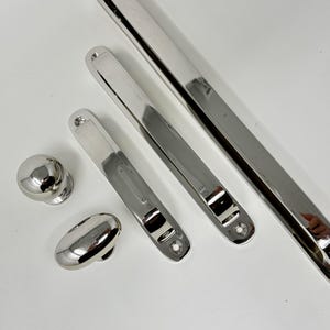 Polished Nickel | BRASS | Backplate Handles  | 4 3/4"| 6.5"| 10.5" | Oval Knob | Bubble Knob | Kitchen Appliance Pull, Wardrobe, Cover Holes