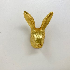 Gold Hare Rabbit Drawer Door Pull Knob Animal Handle Kitchen Cupboard Home