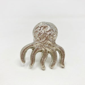 Squid Knob in Silver - Drawer Pull Door Pull | Bathroom | Marine | Sealife | Sea Creatures