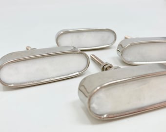 SILBER Oval Messing & Marmor Stein Knopf - Schubladenknäufe, Schubladenknäufe, Schrankknäufe und Knäufe, Einzigartig, Dekorativ, Knauf