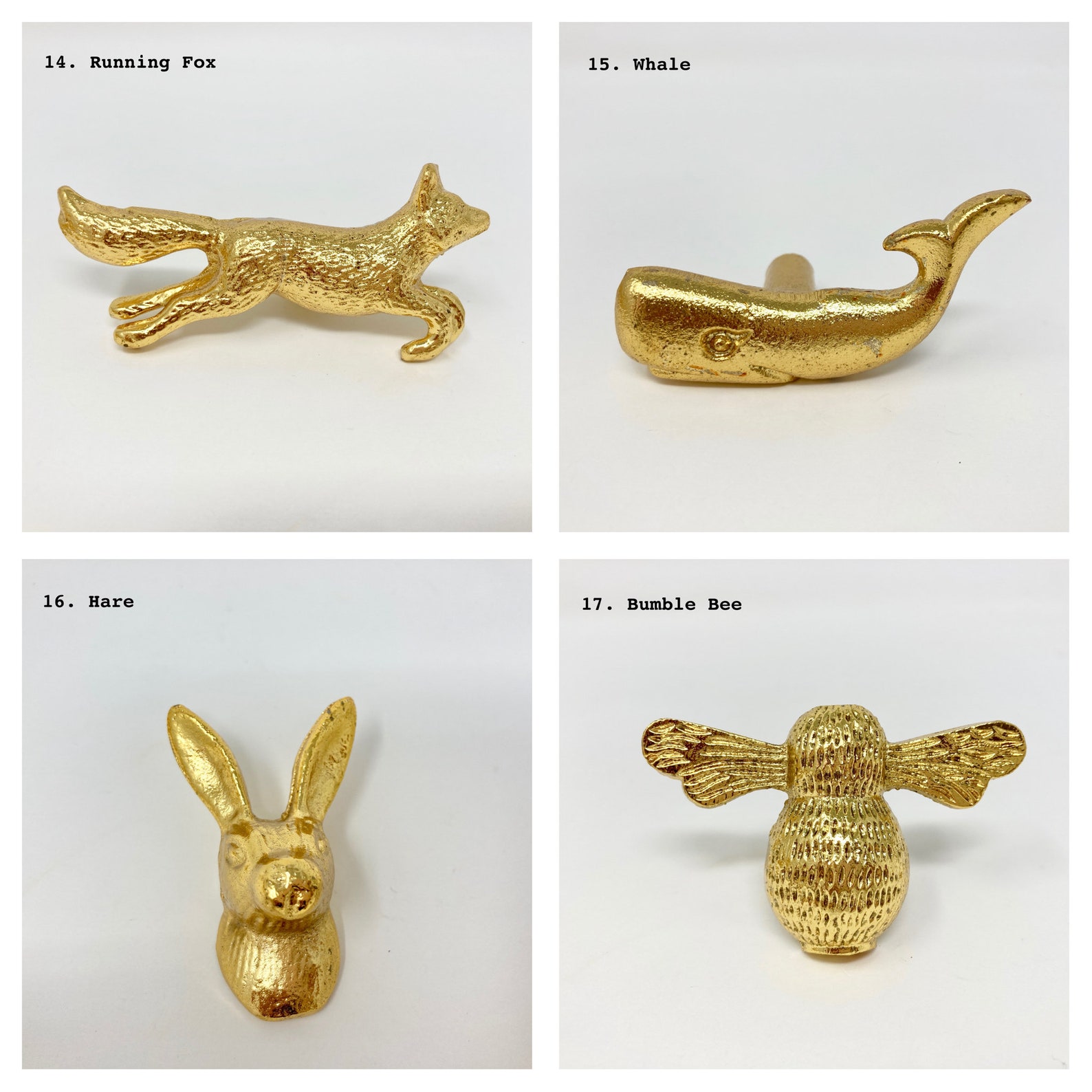 Bright Gold Animal Drawer Knobs Dresser Chest of Etsy