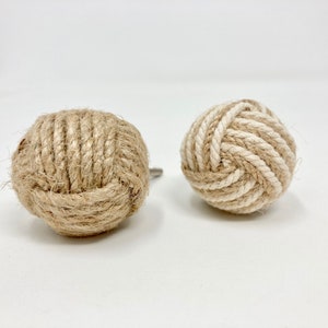 Jute Rope in Natural or Natural & White |Home decor drawer pull Nursery