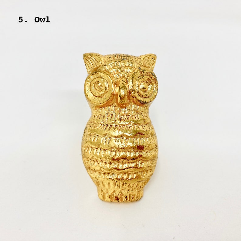 Bright Gold Animal Drawer Knobs Dresser Cabinet Chest of Drawers 5. Owl