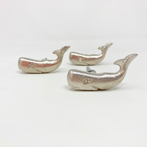 Silver Whale Knob - Drawer Pull Door Pull Cabinet Cupboard Kitchen Bathroom Sealife Marine