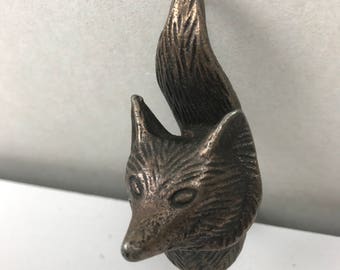 Bouton décoratif animal vintage Mr Fox, bronze antique, poignée de tiroir pour décoration d'intérieur
