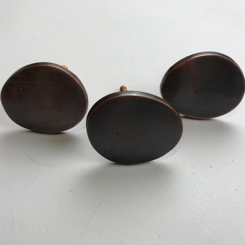 6 x Large Asymmetrical Deep Copper Antique Colour Metal DoorDrawer Knob