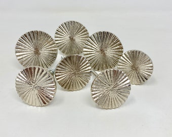 Crackled Silver Vintage Art Deco Fan Iron Drawer Pull | 2 sizes | Large & Small | Rustic Cabinet Door Handle | Door Knobs