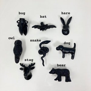 Boutons d&#39;armoire noirs animaux - Commode commode
