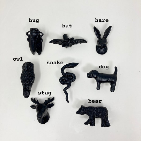 Black Animal Drawer Cabinet Knobs  - Dresser Cabinet Chest of Drawers