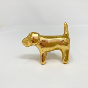 Tirador de cajón con pomo de perro dorado, tirador de armario con forma de animal