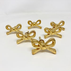 Bow Tie Gold Metal Knob Bedroom Cabinet Drawer Pull - Knob Home decor drawer pull