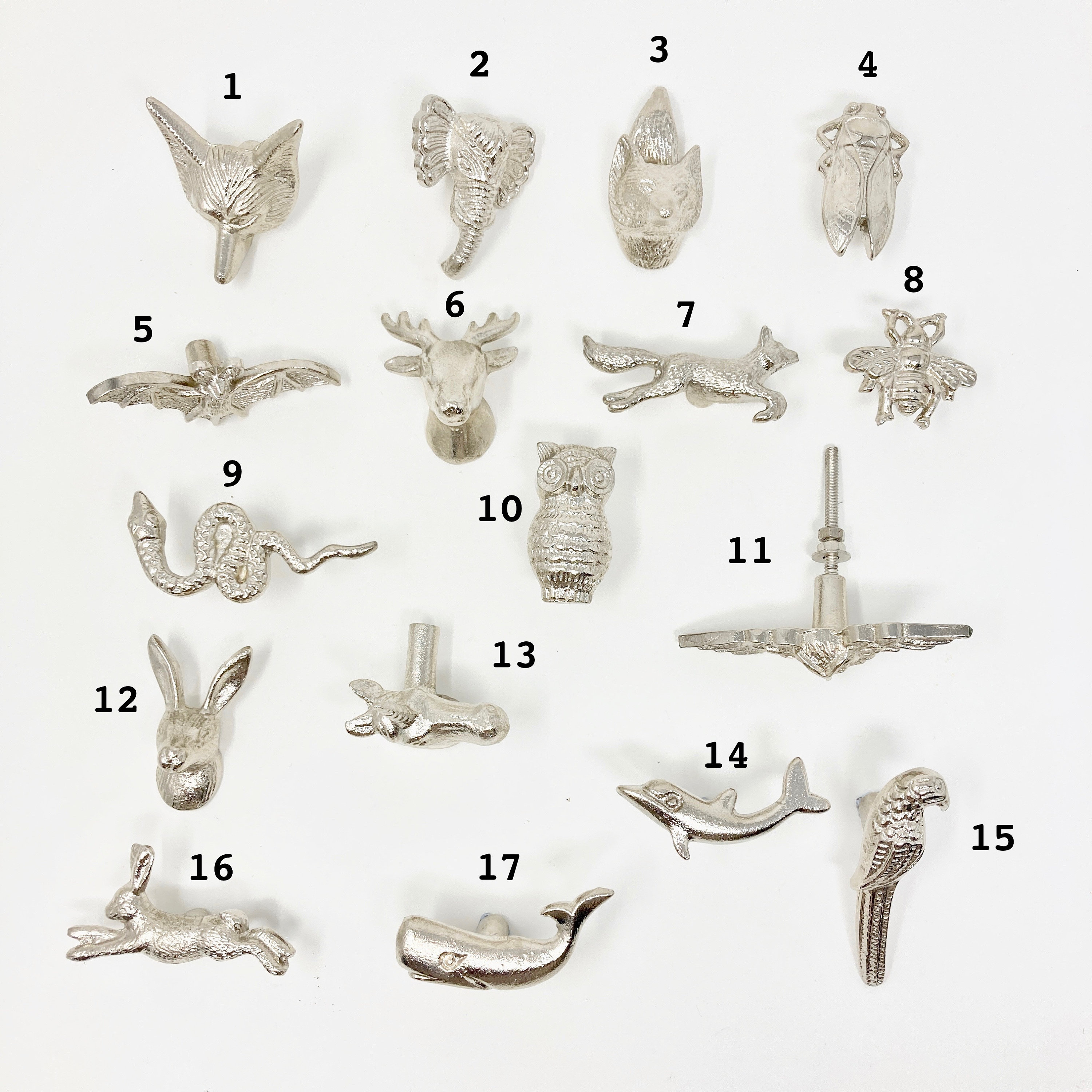 Silver Animal Metal Drawer Knob Drawer Pulls Cupboard Door - Etsy UK Silver Animal Metal Drawer Knob Drawer Pulls Cupboard Door - Etsy UK