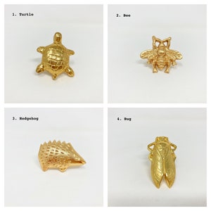 Bright Gold Animal Drawer Knobs Dresser Cabinet Chest of Drawers image 2