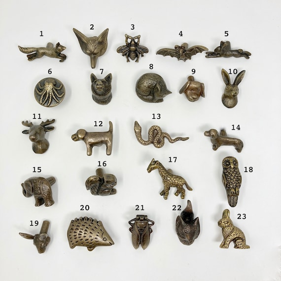 Tiradores de puertas de armario de hierro antiguo Vintage, pomos de puerta  de armario de animales de Metal hechos a mano de bronce, tiradores de  cajones -  España