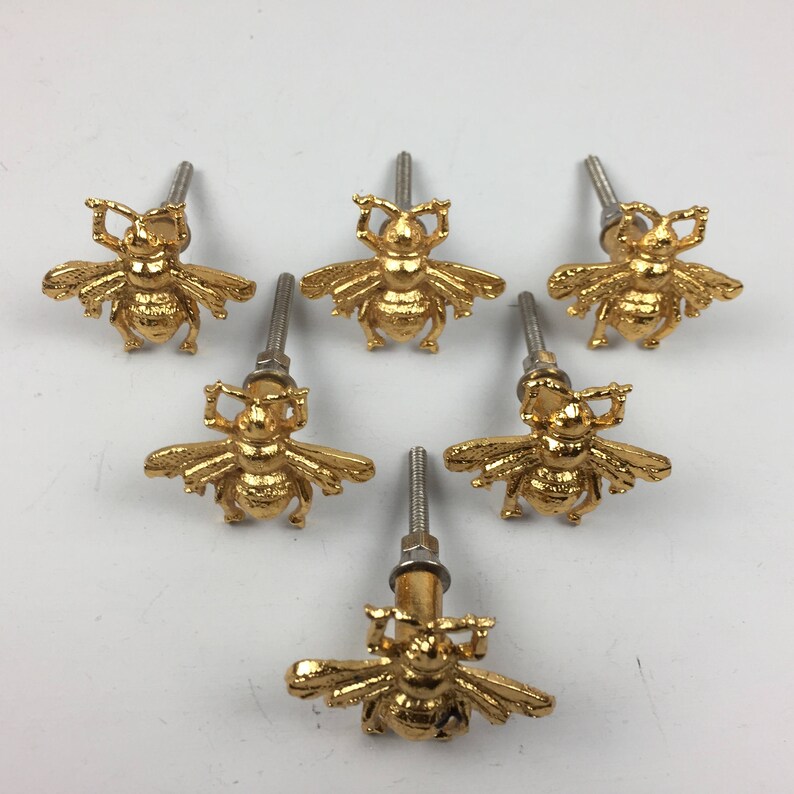 12 x Golden Bee Metal Door Knobs Knob Home Decor Drawer Pull