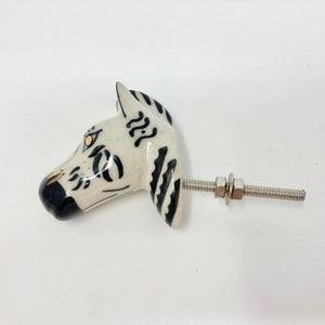 Ceramic ZEBRA Knob with Gold and Black Detail Handle Kitchen Cupboard Home image 2