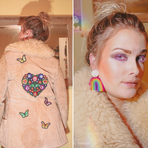 Vintage hippie jacket, cyber monday,Patch hippie j