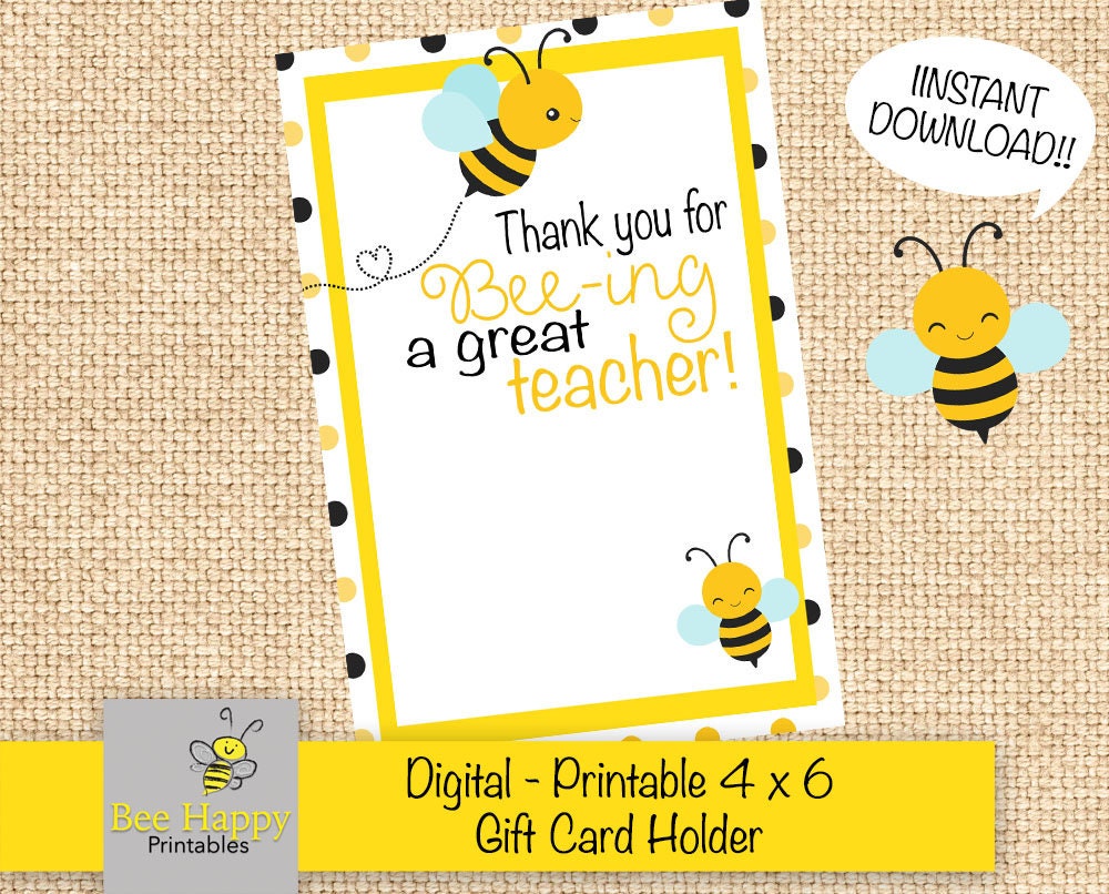 Thanks for beeing a great teacher Printable Teacher Gift Etsy