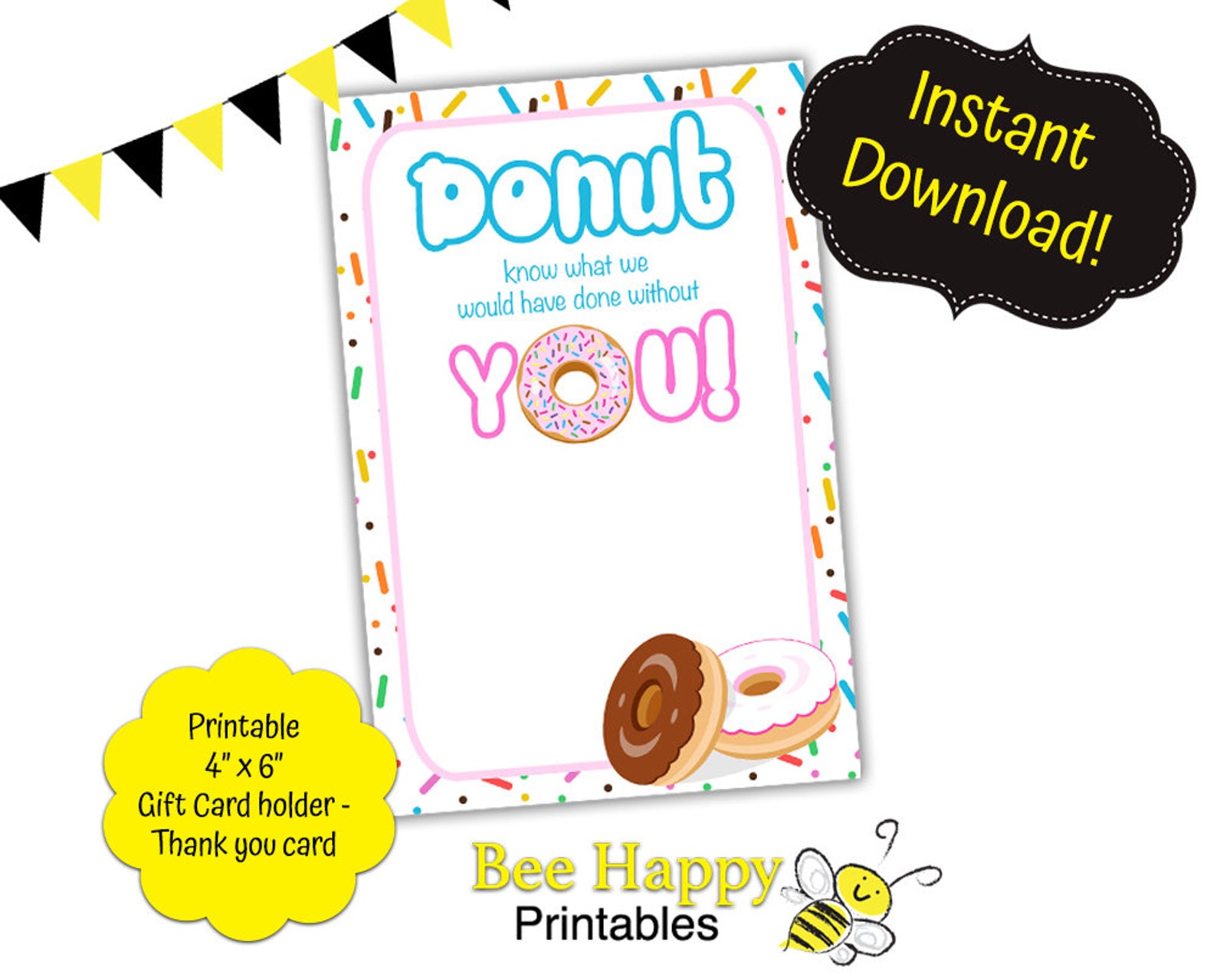 Donut Know What We Would Do Without You Printable Teacher - Etsy