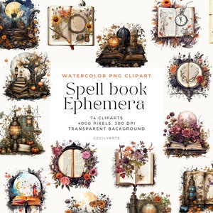Puede incluir: Una colección de 74 ilustraciones de acuarela con libros antiguos, linternas, flores y otros elementos mágicos. Las ilustraciones son perfectas para crear diseños caprichosos para scrapbooking, invitaciones y otros proyectos creativos.