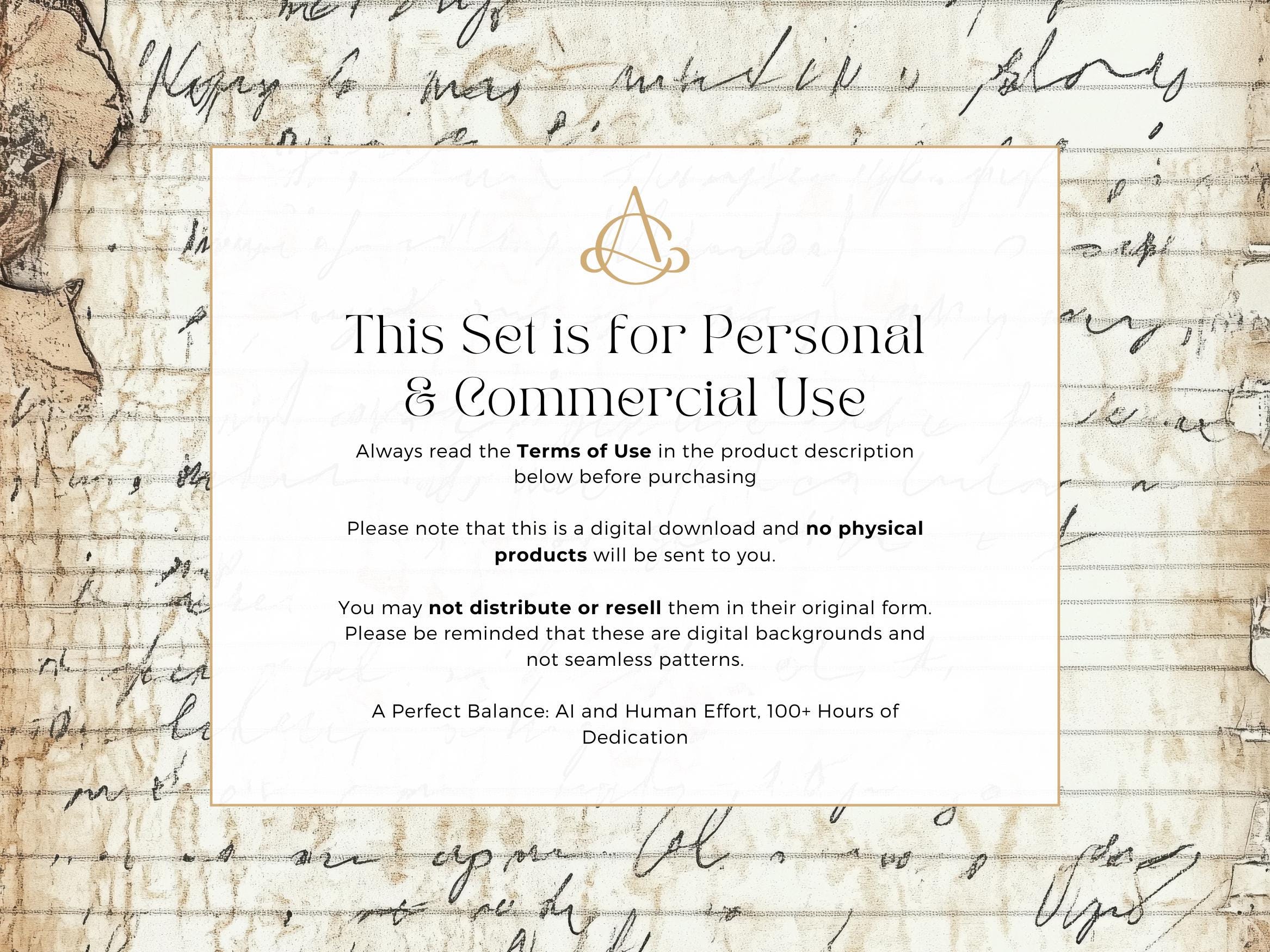 Antique Script Junk Journal Papers: Shabby Chic Digital Paper (PDF) - Etsy