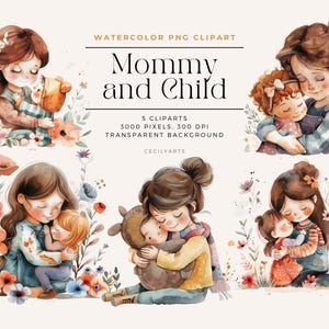 Mother’s Day clipart, Cute Mother and Child Clipart, Mother Daughter Clipart Bundle - Mommy and Me Clipart - Best Mom Clipart