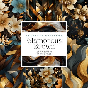 Carta digitale marrone glamour, modelli senza cuciture marroni senza cuciture, glitter marrone matrimonio, carta digitale, journaling, piastrelle senza cuciture