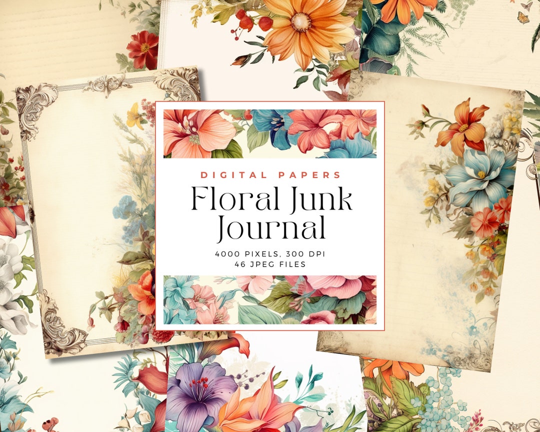 Floral Junk Journal Printable Vintage Papers, Vintage Paper Journal ...