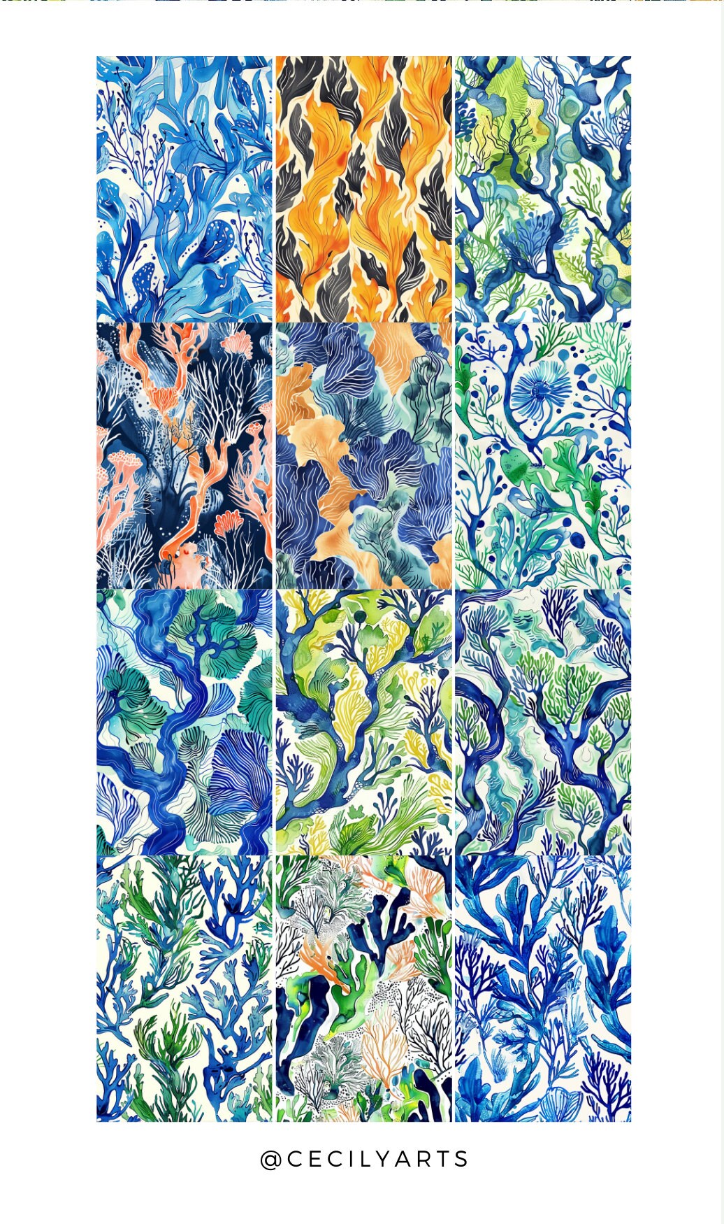 Microalgae Pattern Abstract Macroalgae Seamless Patterns, Seamless Patterns, Microalgae ...
