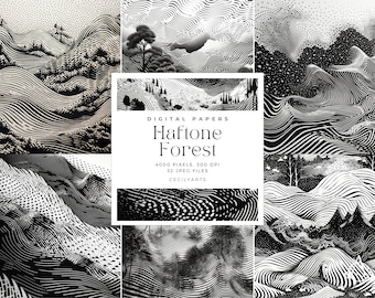 Haftone Forest Background not seamless, Digital Paper, Backdrop, Texture invitation paper, Commercial Use, Digital paper