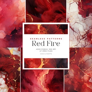 Può includere: Un set di 47 motivi digitali senza cuciture che presentano disegni astratti di marmo rosso e oro. I motivi sono di 4000 pixel, 300 DPI e sono perfetti per creare sfondi, trame e molto altro.