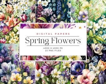 Arrière-plans de fleurs de printemps, art de l'aquarelle, fond abstrait, papier d'invitation, arrière-plans de fleurs à l'aquarelle, utilisation commerciale