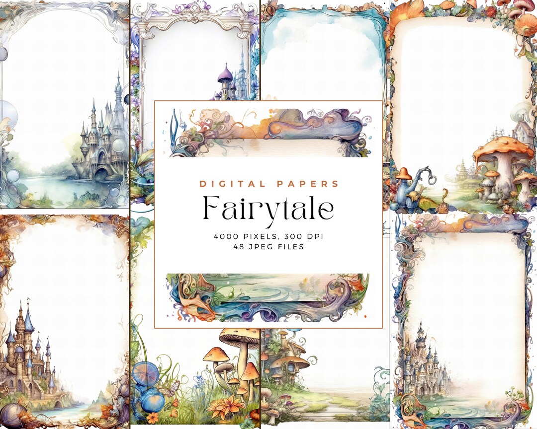 Fairy Tale Junk Journal Page, Vintage Paper Journal Pages, Journal ...