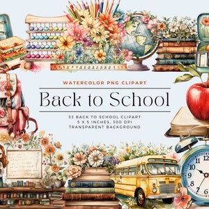 Terug naar school clipart, aquarel leraar illustraties, commercieel gebruik, kleurpotloden, potloden, schoolbord, leveringen commercieel gebruik